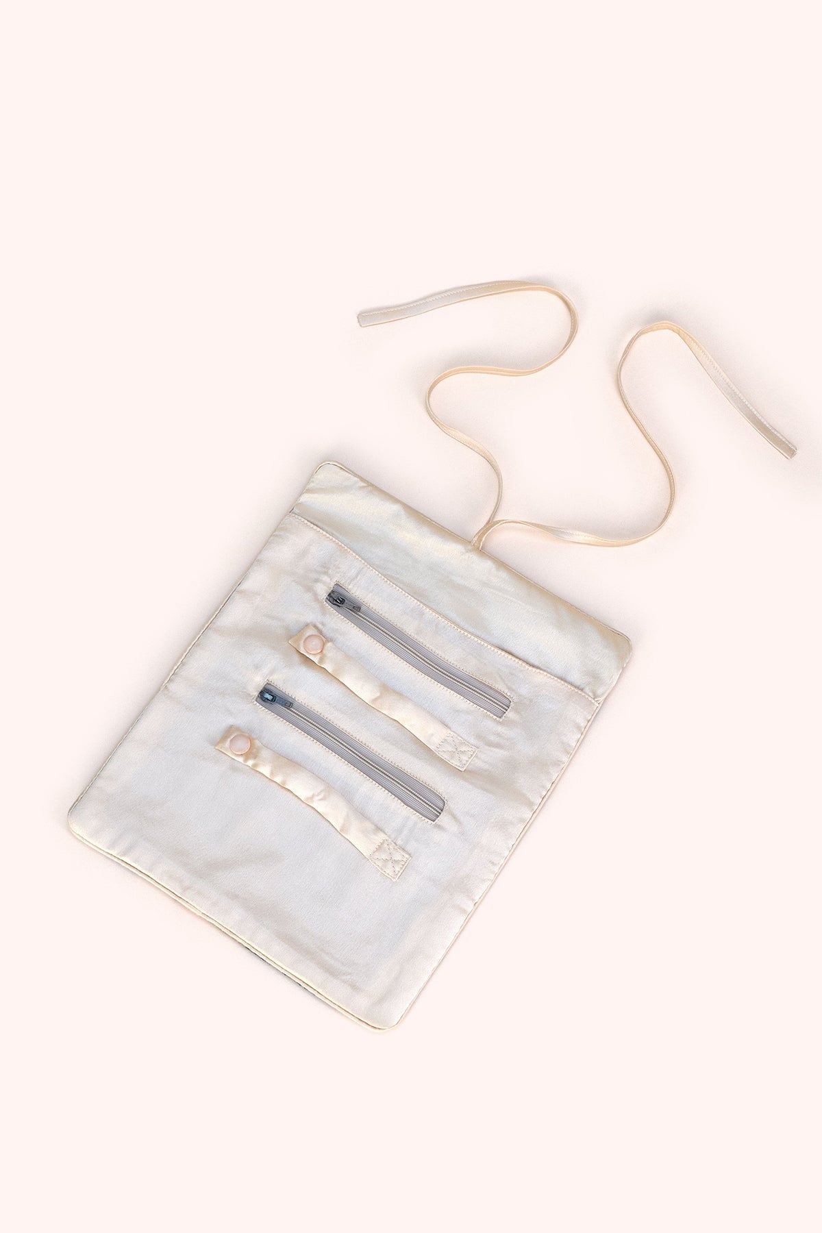 Powder Tulip Multicolour Jewellery Roll JRO9, open with compartments