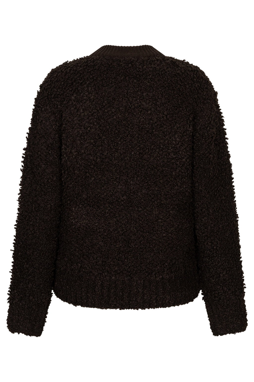 Red Button Bomber espresso teddy knit jacket at OSO Boutique
