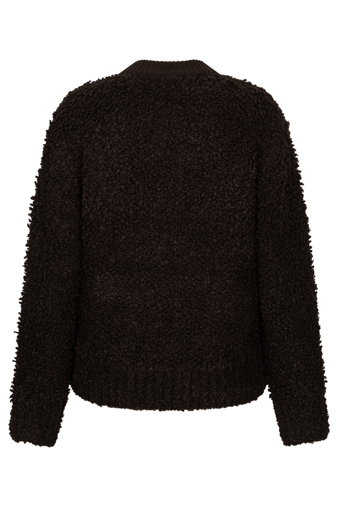 Red Button Bomber espresso teddy knit jacket at OSO Boutique