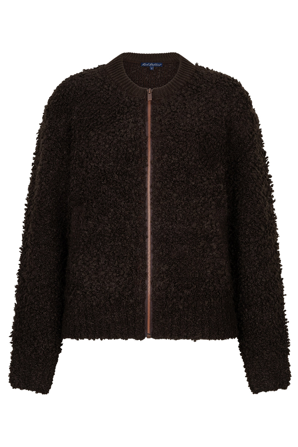 Red Button Bomber espresso teddy knit jacket at OSO Boutique