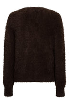 Red Button Fuzzy espresso brown cardigan at OSO Boutique
