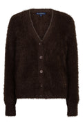 Red Button Fuzzy espresso brown cardigan at OSO Boutique