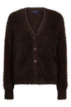 Red Button Fuzzy espresso brown cardigan at OSO Boutique