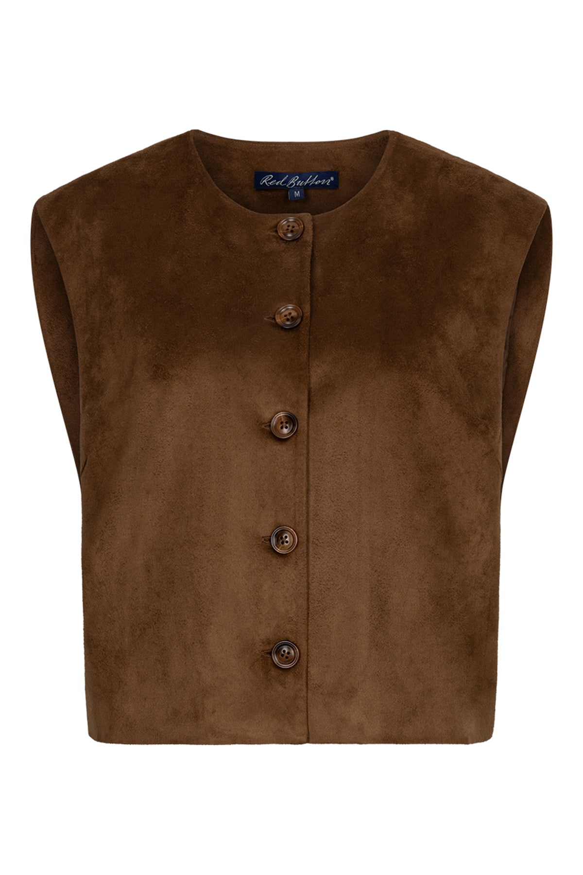 Red Button praline faux suede waistcoat at OSO Boutique