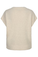 Red Button sleeveless Fuzzy cream knitted waistcoat at OSO Boutique