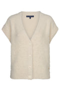Red Button sleeveless Fuzzy cream knitted waistcoat at OSO Boutique