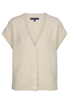 Red Button sleeveless Fuzzy cream knitted waistcoat at OSO Boutique