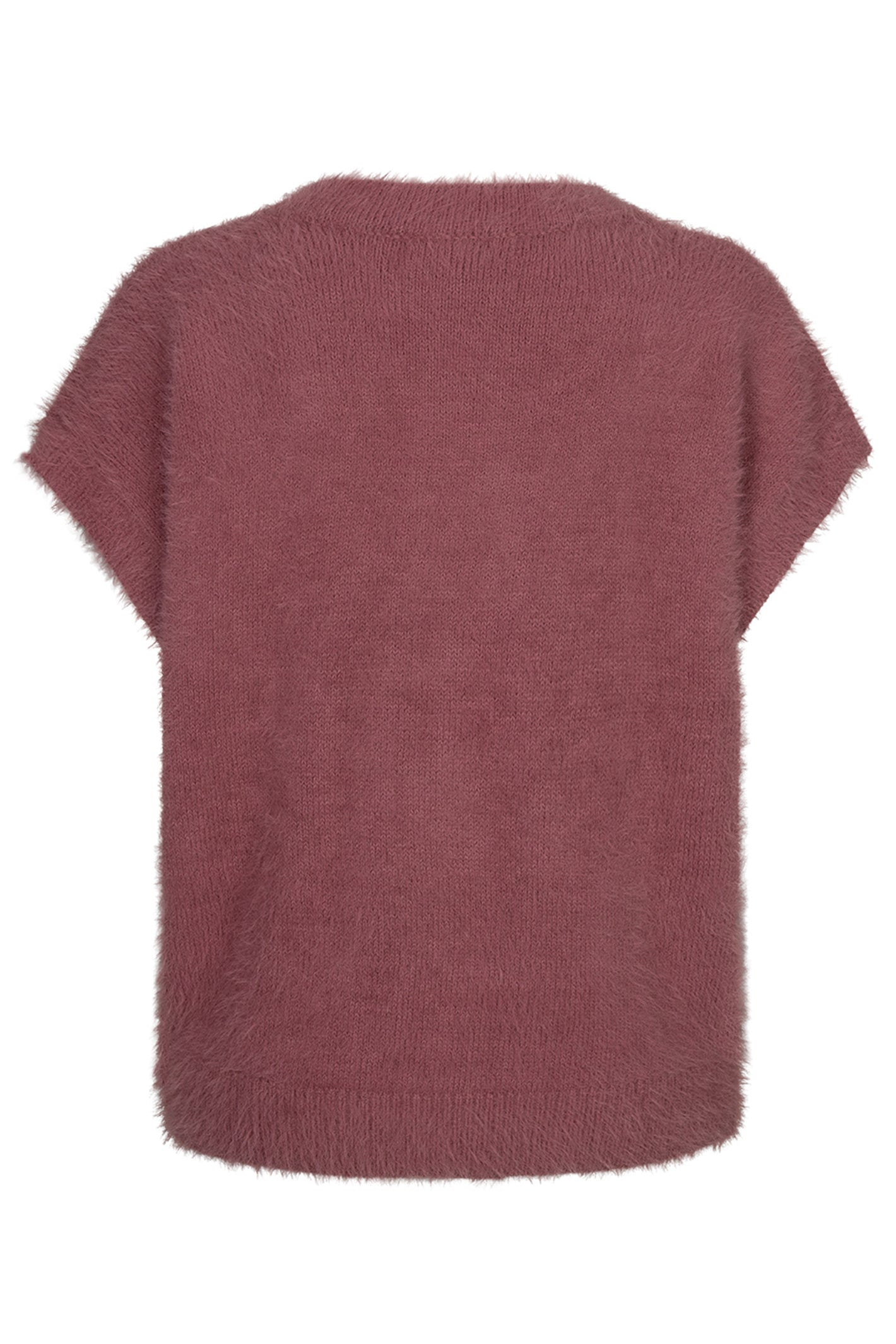 Red Button sleeveless Fuzzy mauve knitted waistcoat at OSO Boutique