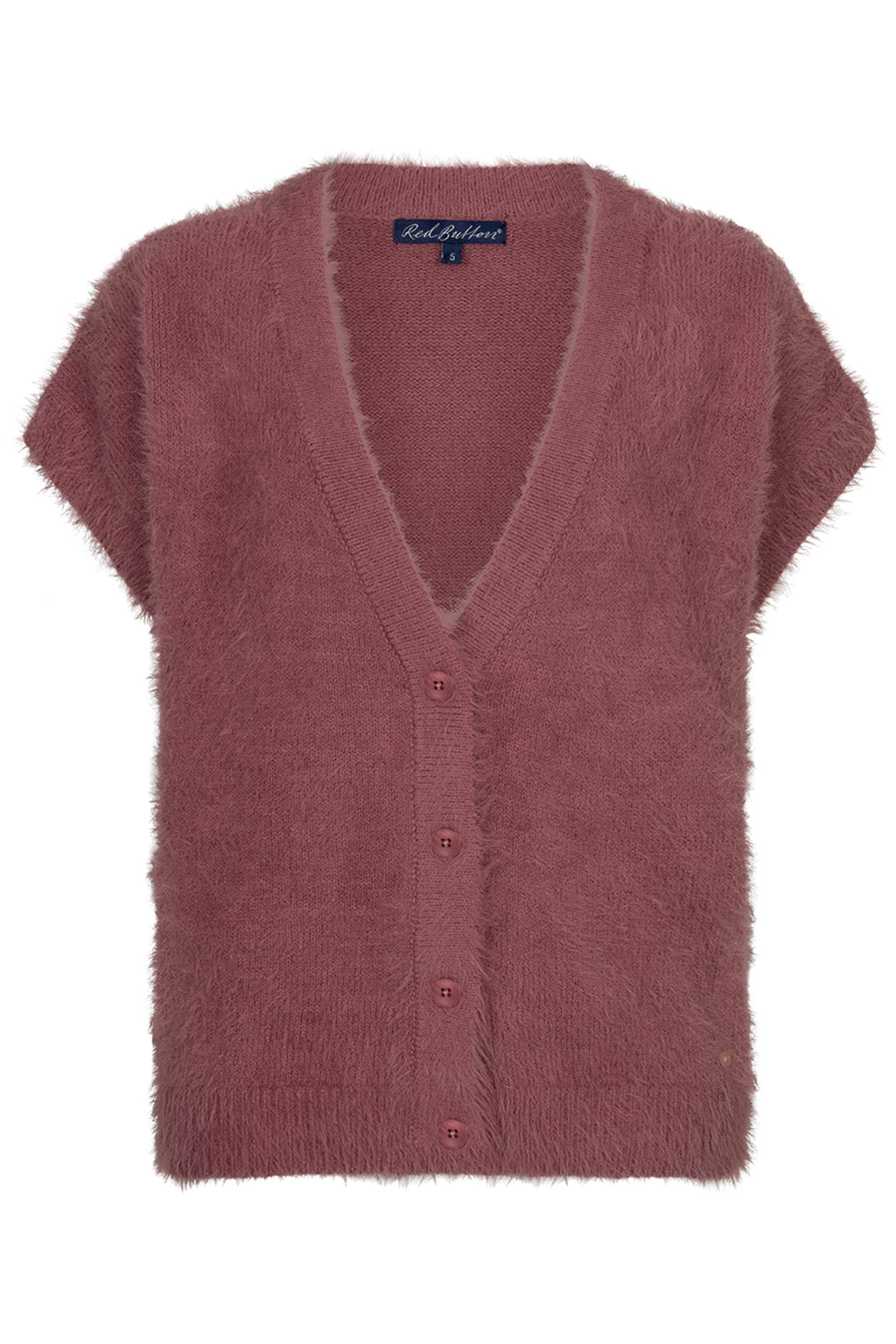 Red Button sleeveless Fuzzy mauve knitted waistcoat at OSO Boutique