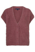 Red Button sleeveless Fuzzy mauve knitted waistcoat at OSO Boutique