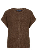 Red Button sleeveless mud boucle cardigan at OSO Boutique