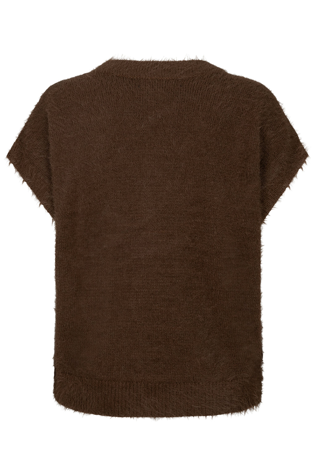 Red Button sleeveless Fuzzy praline knitted waistcoat at OSO Boutique