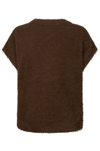 Red Button sleeveless Fuzzy praline knitted waistcoat at OSO Boutique