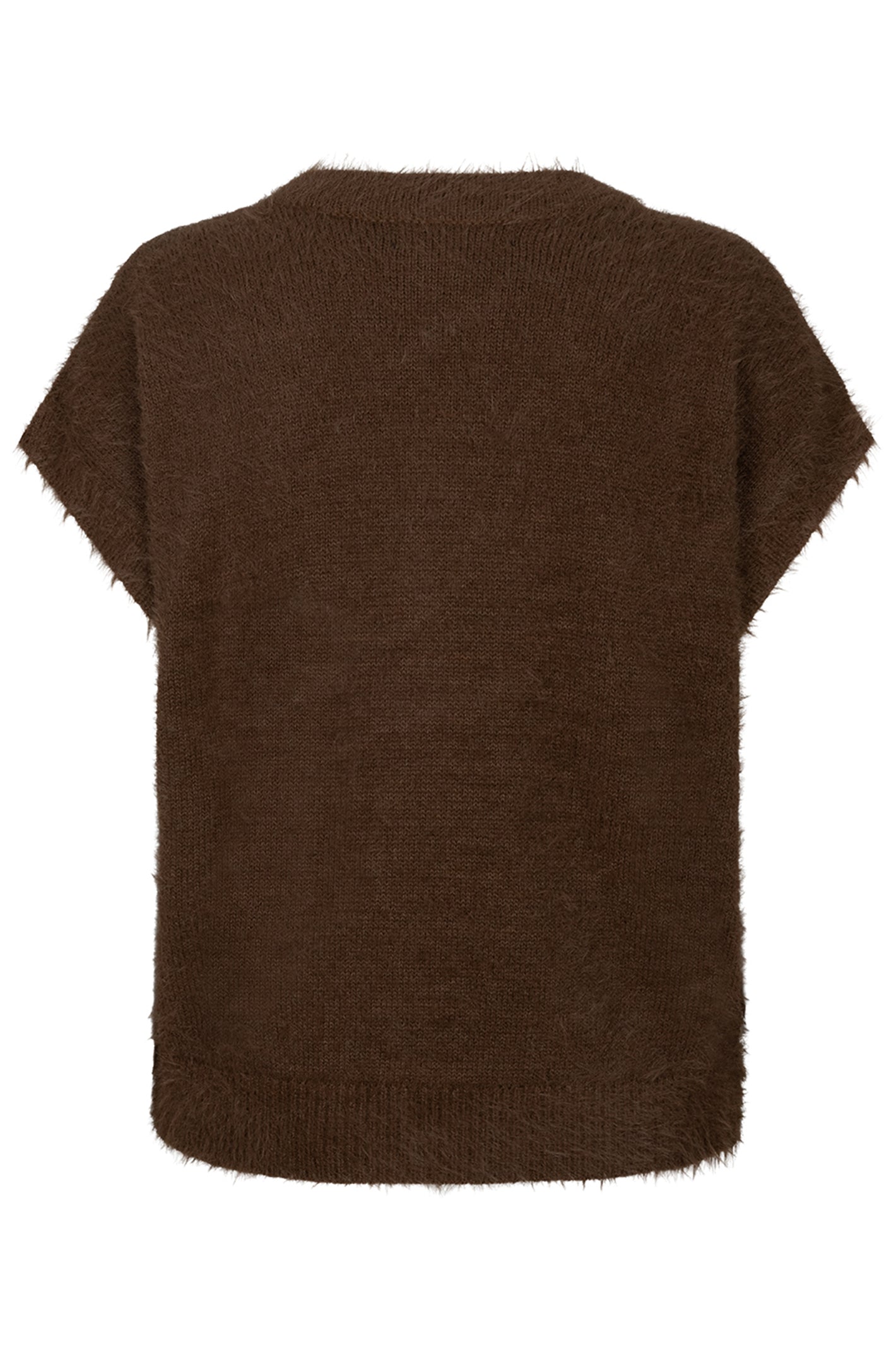 Red Button sleeveless Fuzzy praline knitted waistcoat at OSO Boutique