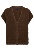 Red Button sleeveless Fuzzy praline knitted waistcoat at OSO Boutique
