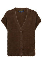 Red Button sleeveless Fuzzy praline knitted waistcoat at OSO Boutique