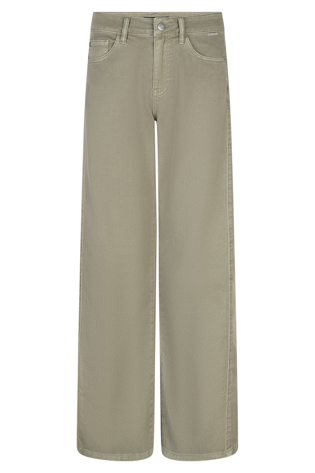Red Button SRB4752A Claudette Light Khaki Slanted Seams Twill Trousers