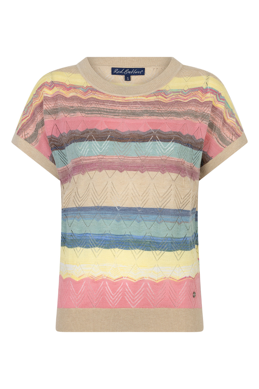 Red Button SRB4775 Jerry Multicolour Stripe Short Sleeve Top