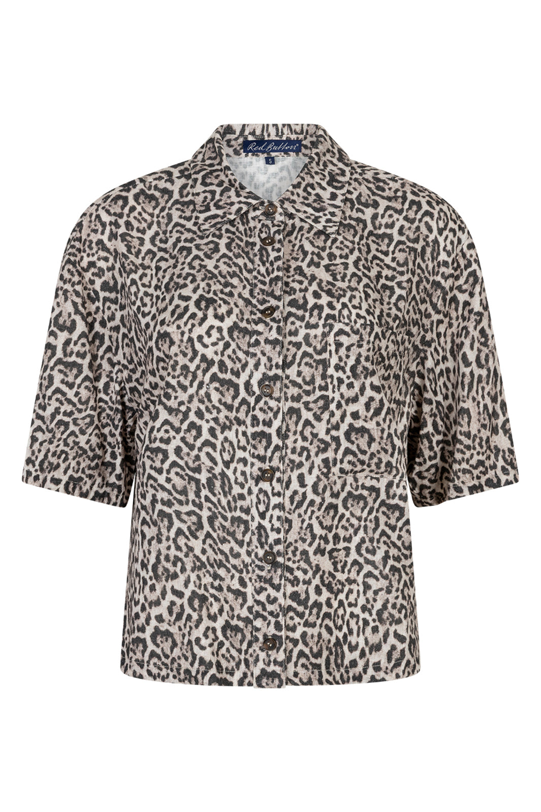 Red Button SRB4864 Nora Pebble Leopard Print Linen Blouse