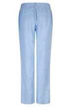 Red Button SRB4915A Claudette Light Blue Linen Blend Pinstripe Trousers
