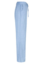 Red Button SRB4915A Claudette Light Blue Linen Blend Pinstripe Trousers
