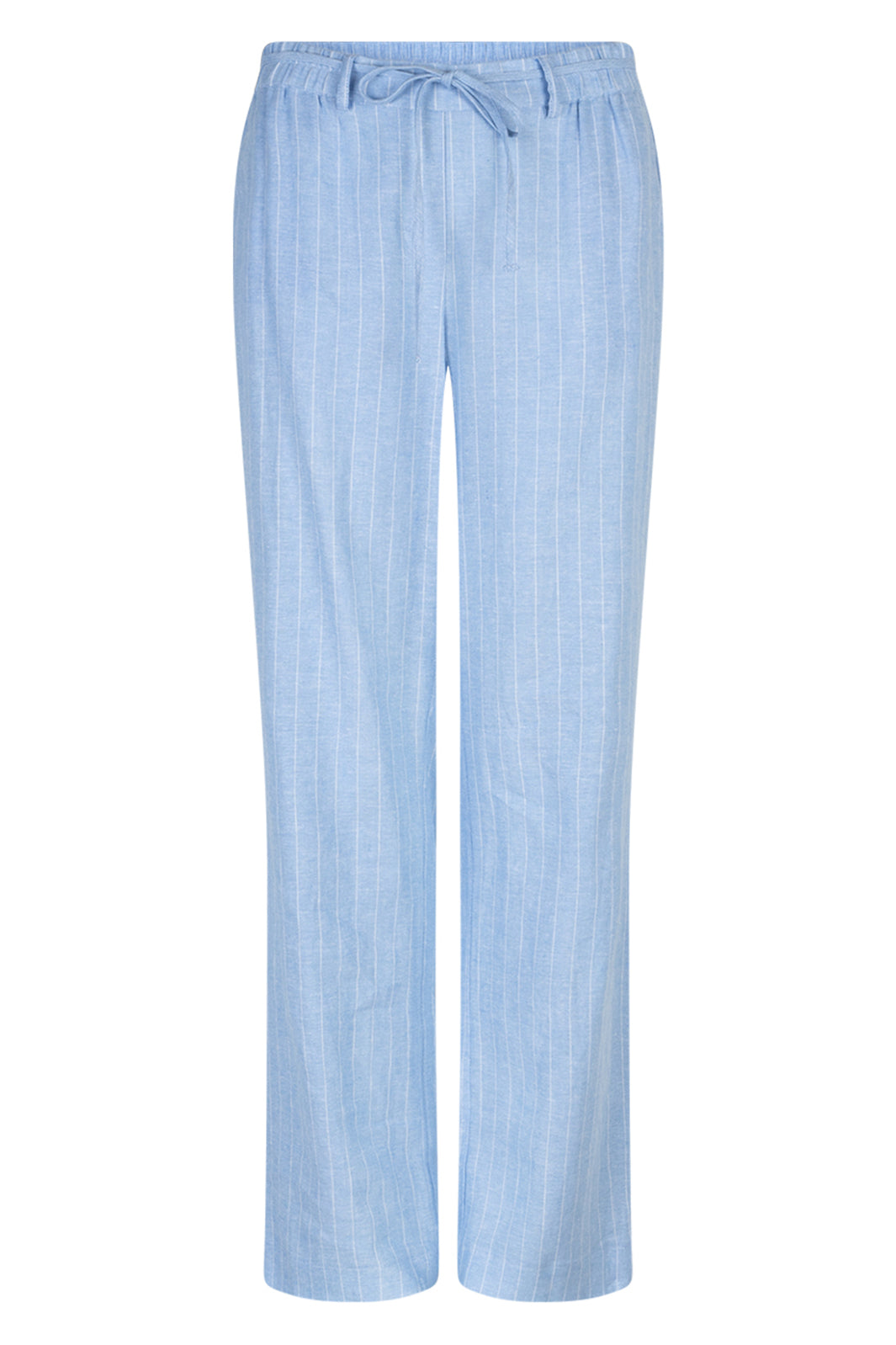 Red Button SRB4915A Claudette Light Blue Linen Blend Pinstripe Trousers
