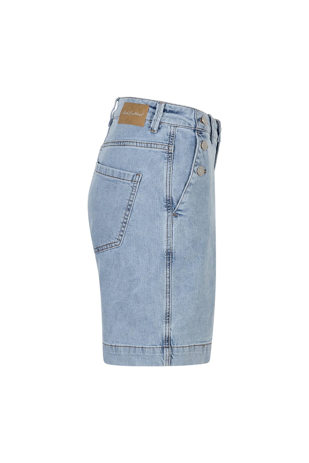 Red Button SRB4936 Bibette Bleach Blue Denim Button Shorts