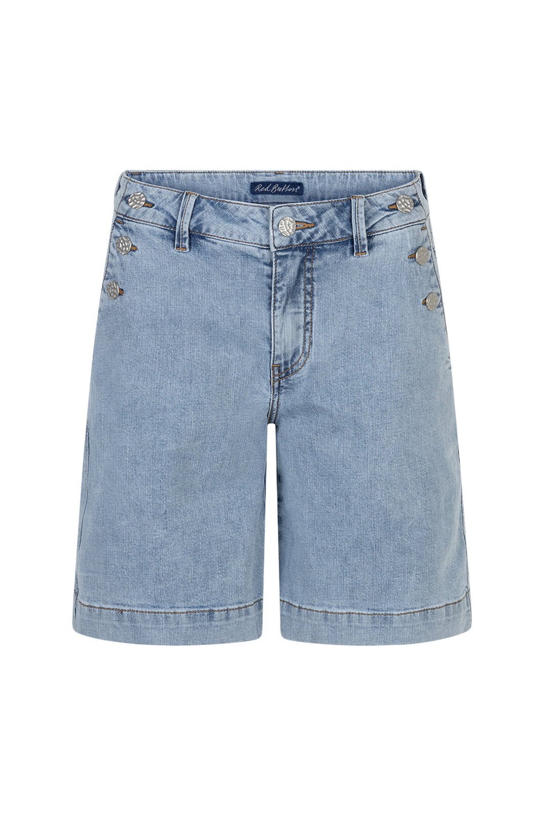 Red Button SRB4936 Bibette Bleach Blue Denim Button Shorts