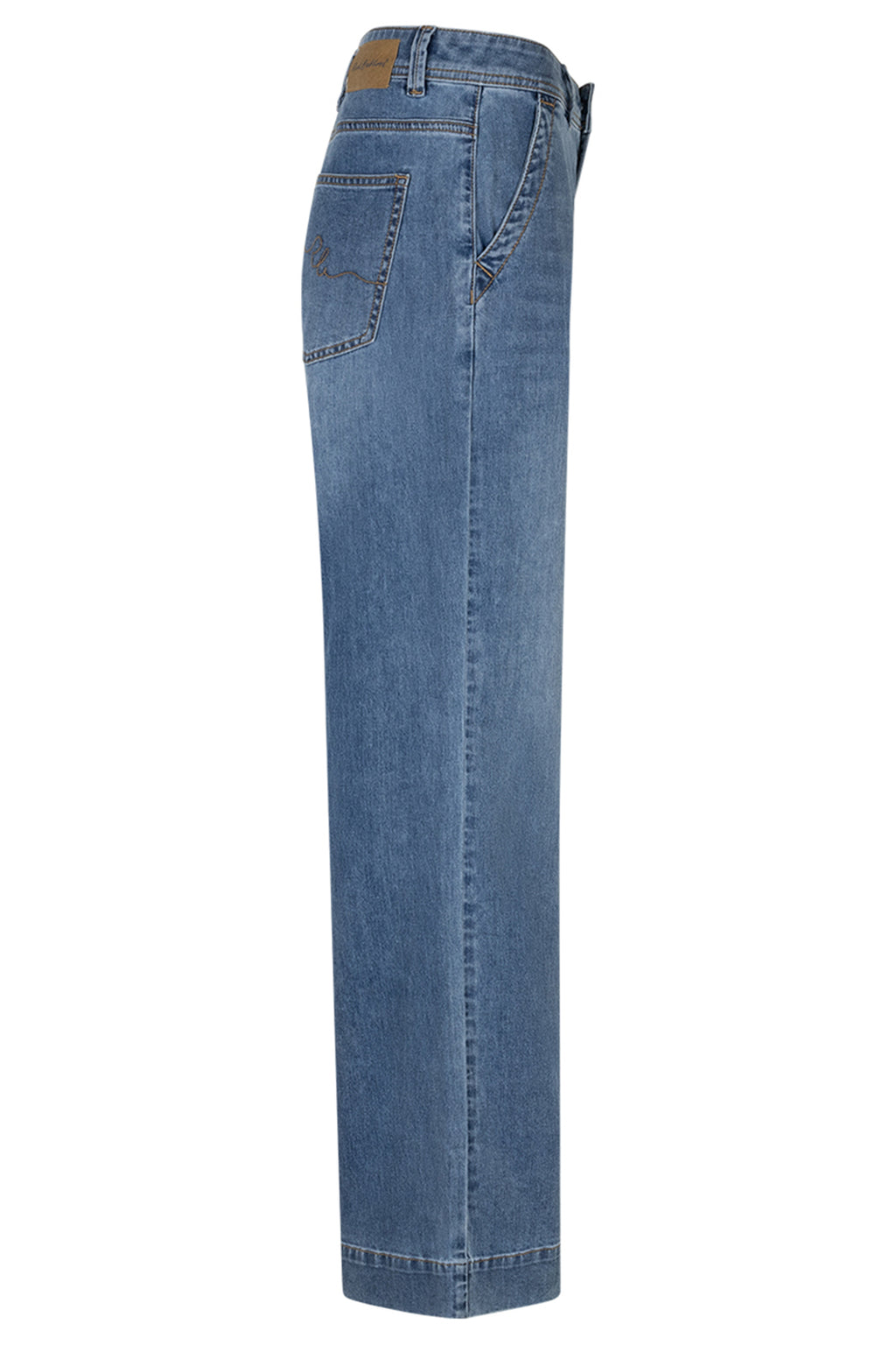 Red Button SRB4969 Colette Stone Used Blue Slanted Pockets Jeans