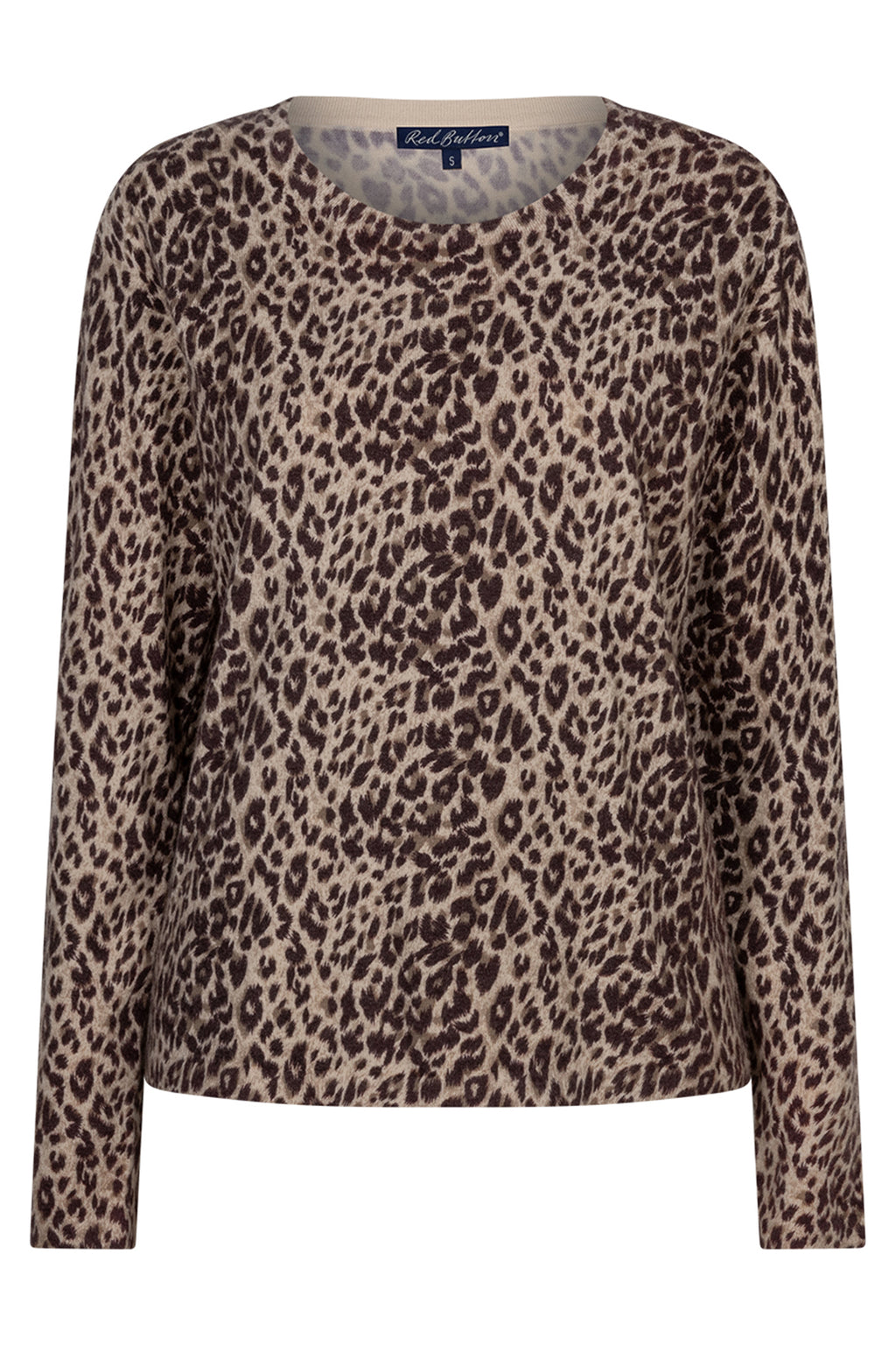 Red Button Sweet burgundy animal print knit top at OSO Boutique