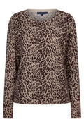 Red Button Sweet burgundy animal print knit top at OSO Boutique