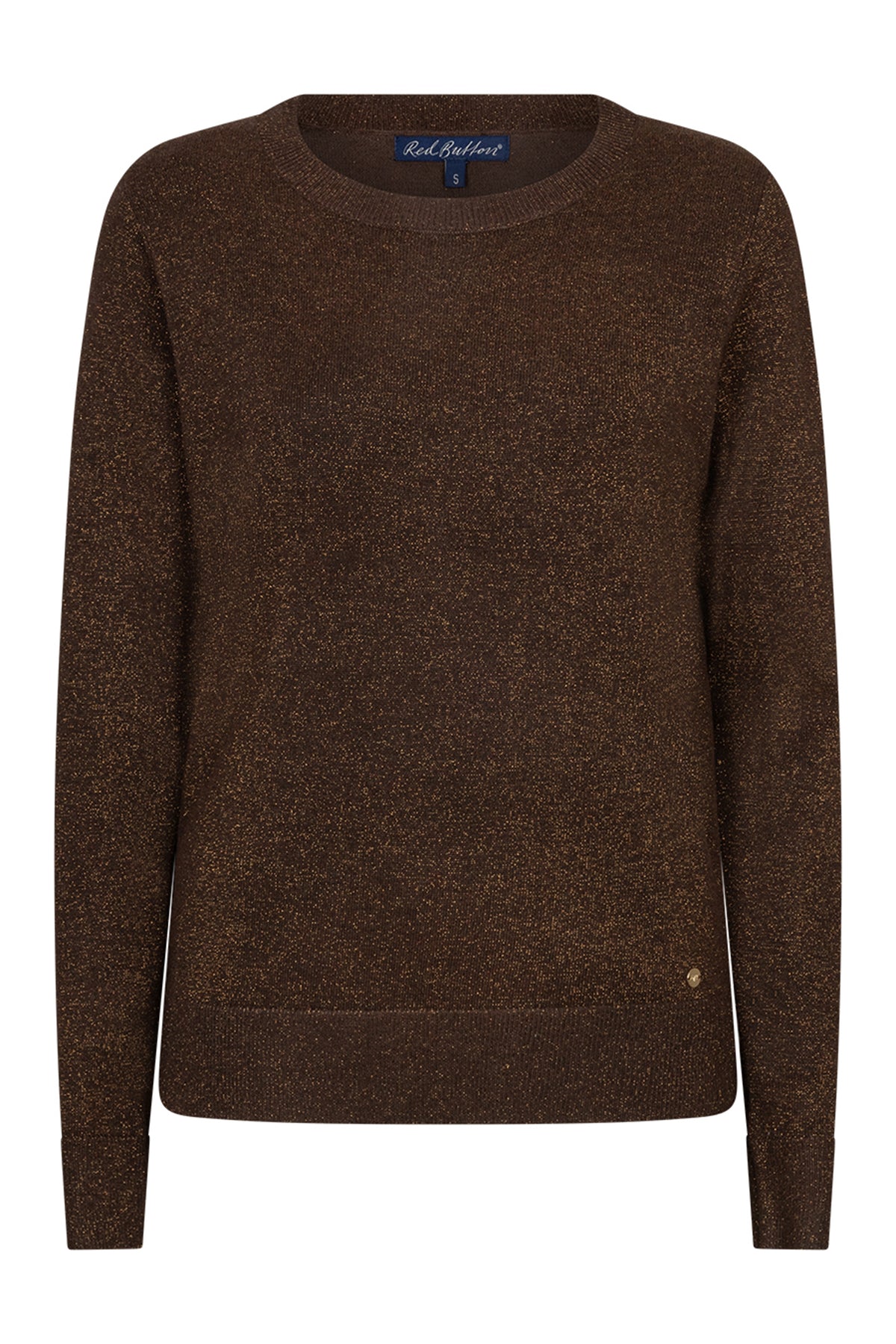 Red Button Sweet Sparkle brown metallic knit top at OSO Boutique