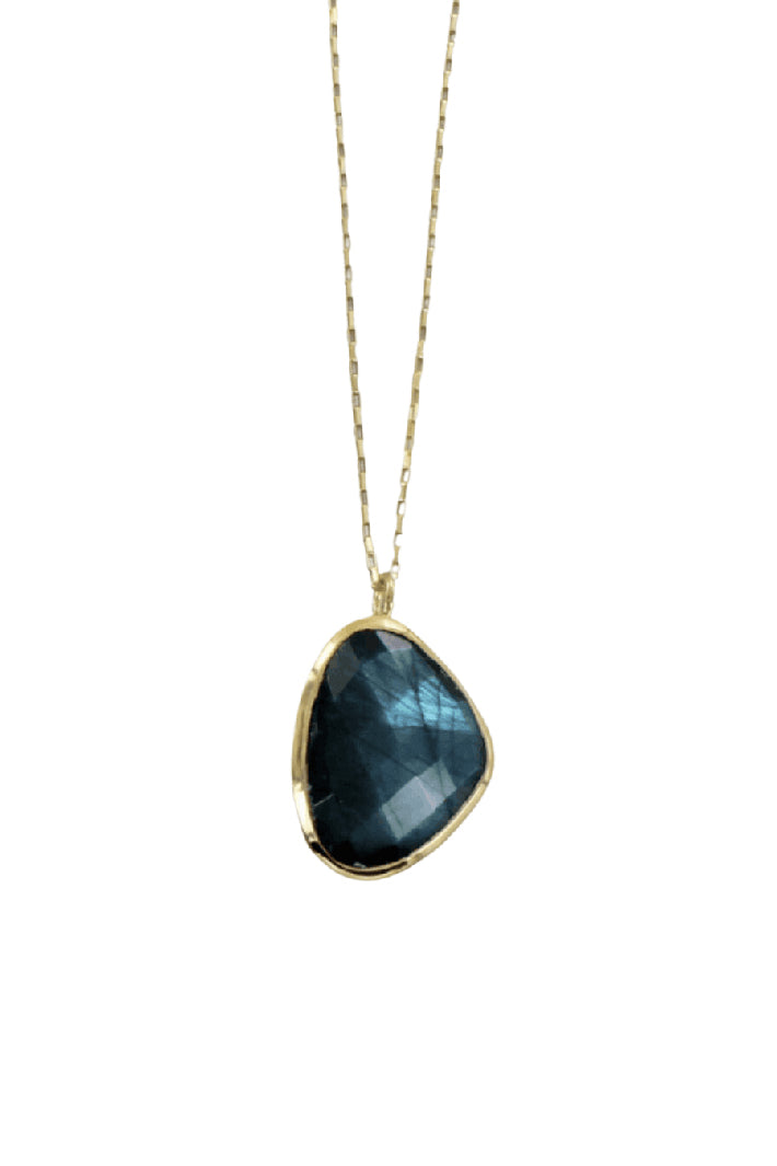Reeves & Reeves Maharani Large Gold Necklace Labradorite Grey FS48, packshot