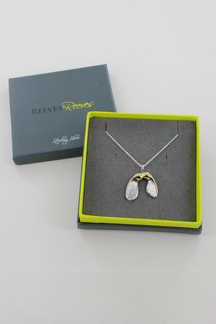 Reeves & Reeves Sycamore Silver & Gold Vermeil Necklace BB164, in gift box