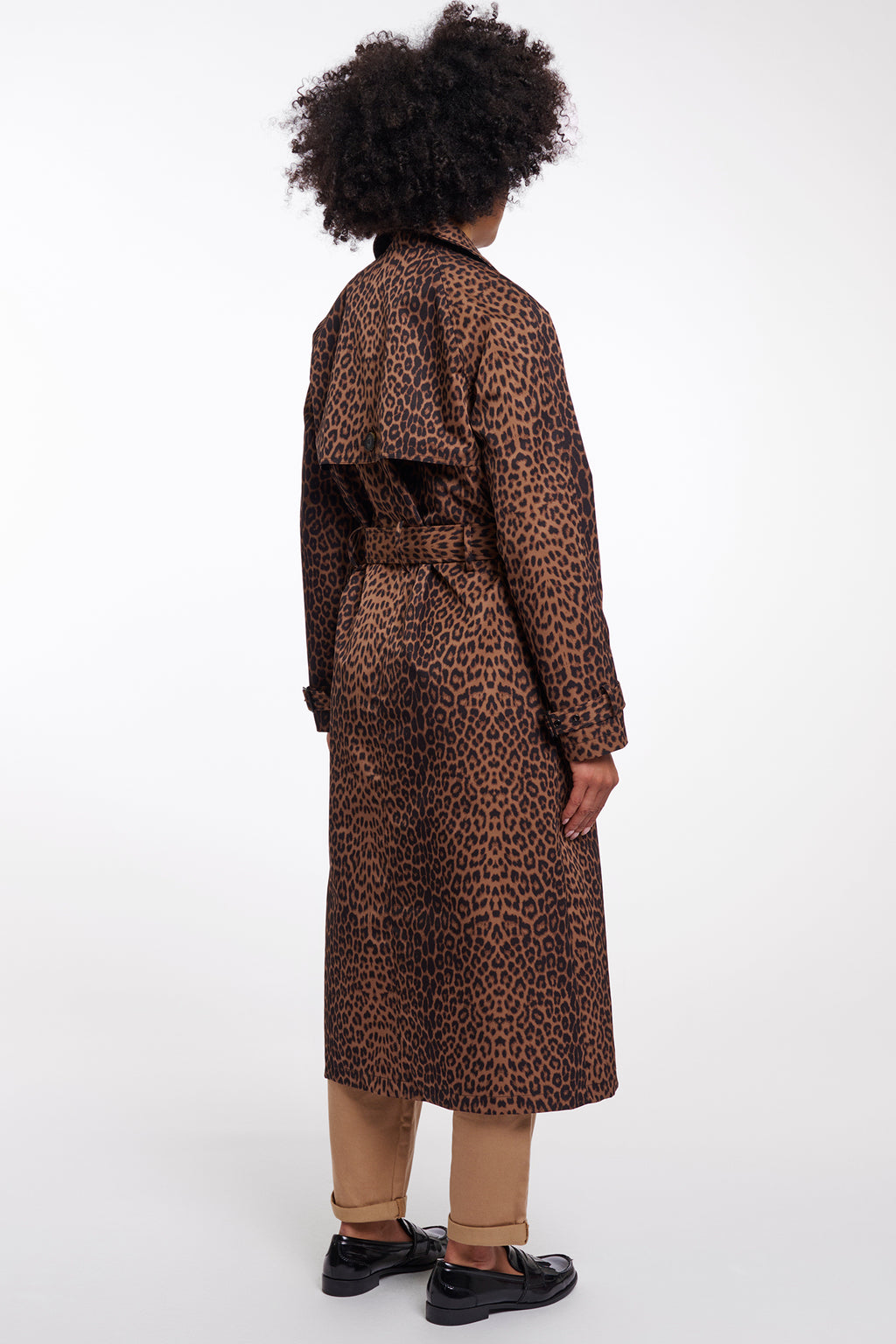 Rino & Pelle Era Brown Leopard Print Double Breasted Coat 7002621