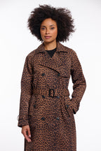 Rino & Pelle Era Brown Leopard Print Double Breasted Coat 7002621