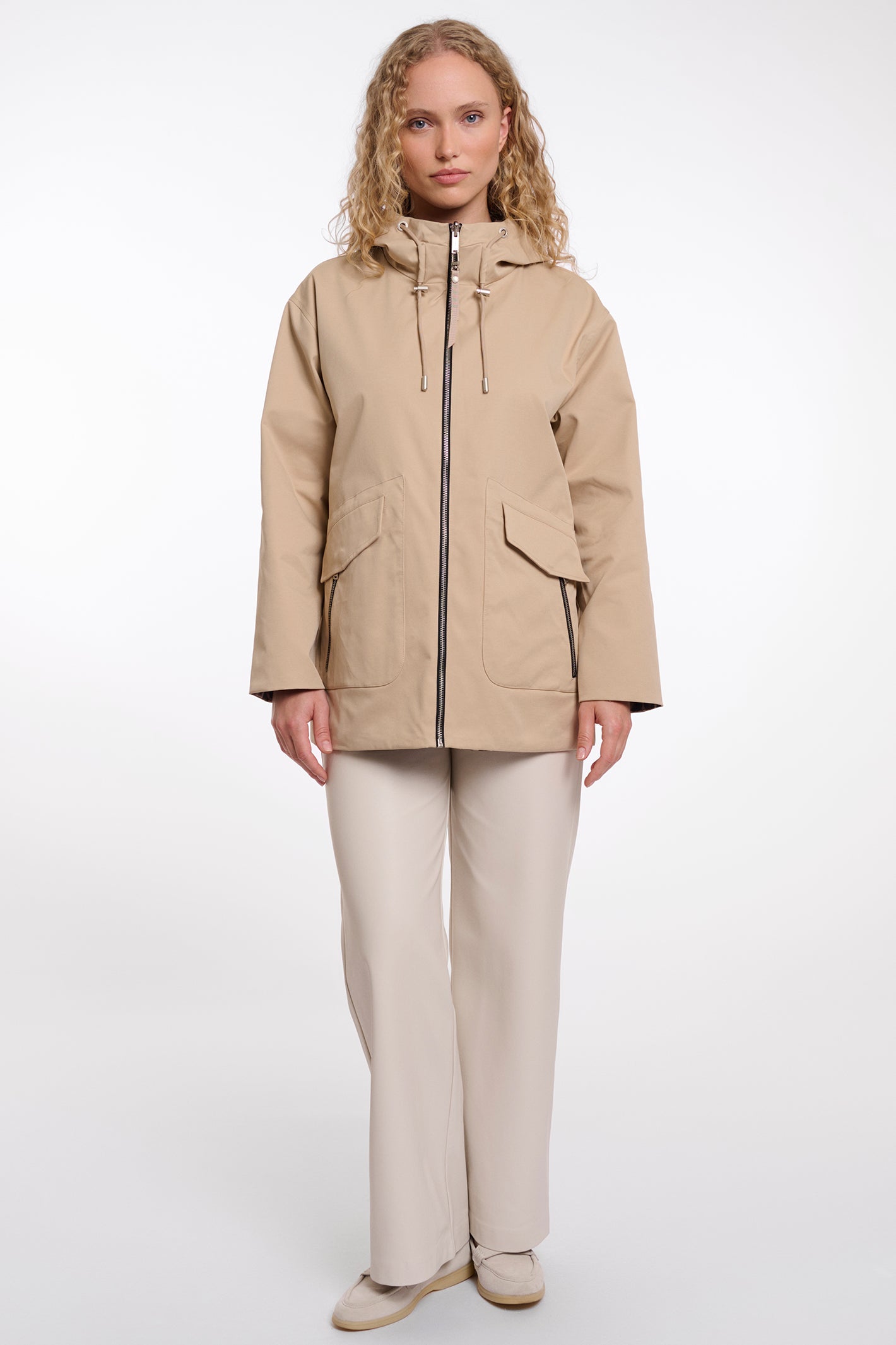 Rino & Pelle Faylinn Oat Beige Reversible Short Coat 7002621