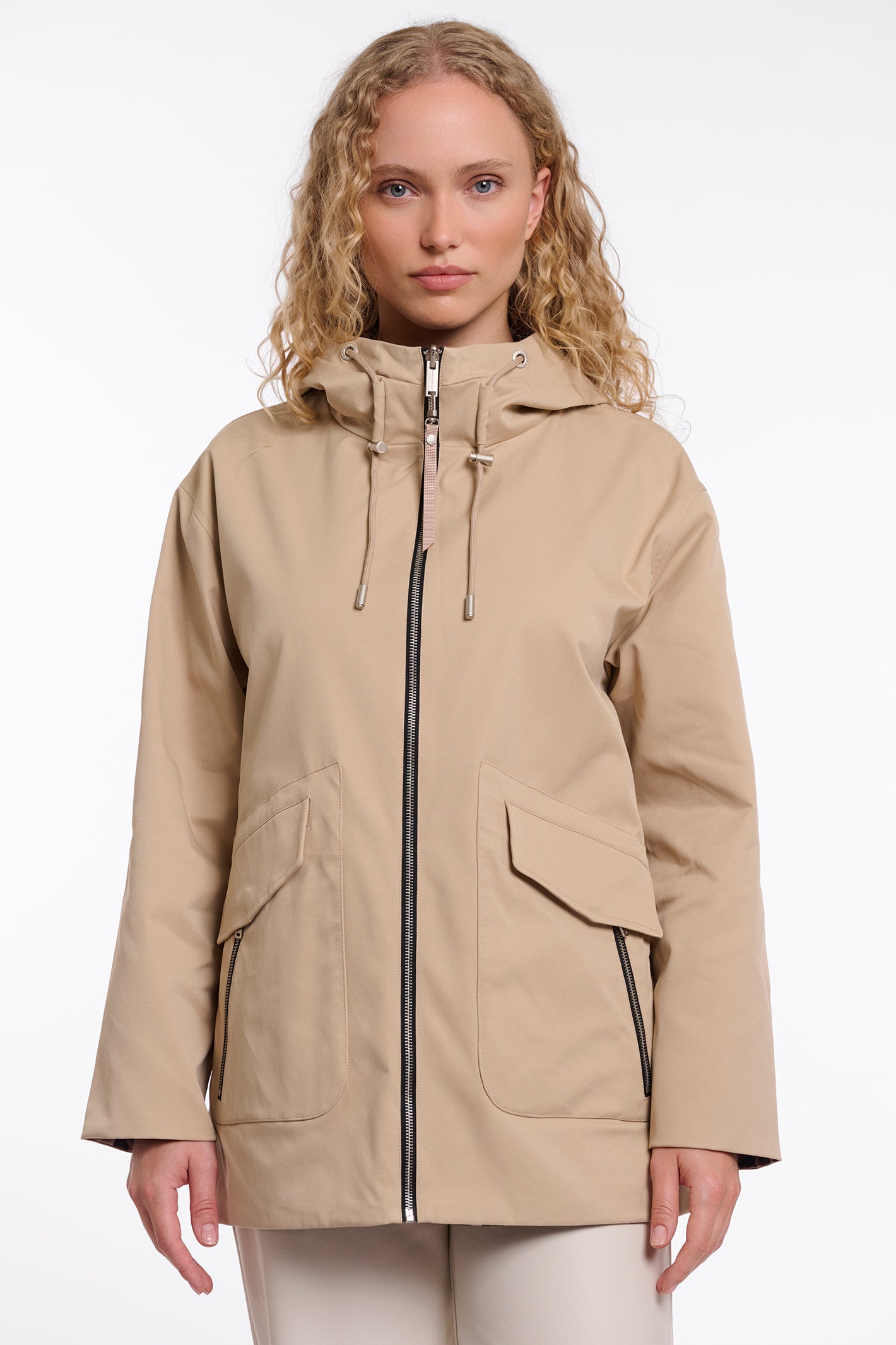 Rino & Pelle Faylinn Oat Beige Reversible Short Coat 7002621