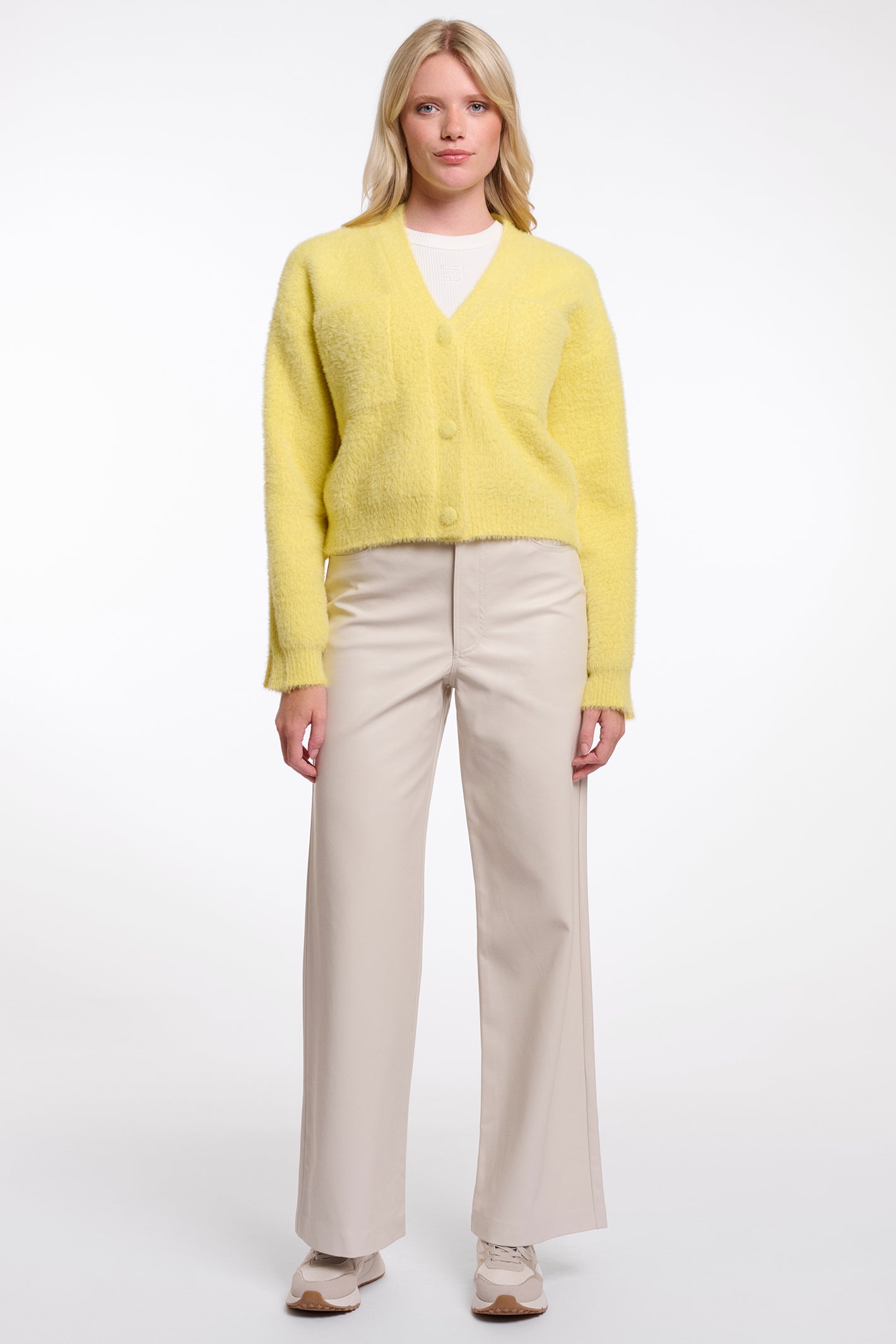 Rino & Pelle Isarea Breezy Lime Short V-Neck Cardigan