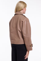 Rino & Pelle Lotte Slate Bark Double Breasted Leather Jacket 3502621