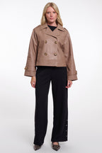 Rino & Pelle Lotte Slate Bark Double Breasted Leather Jacket 3502621