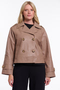 Rino & Pelle Lotte Slate Bark Double Breasted Leather Jacket 3502621