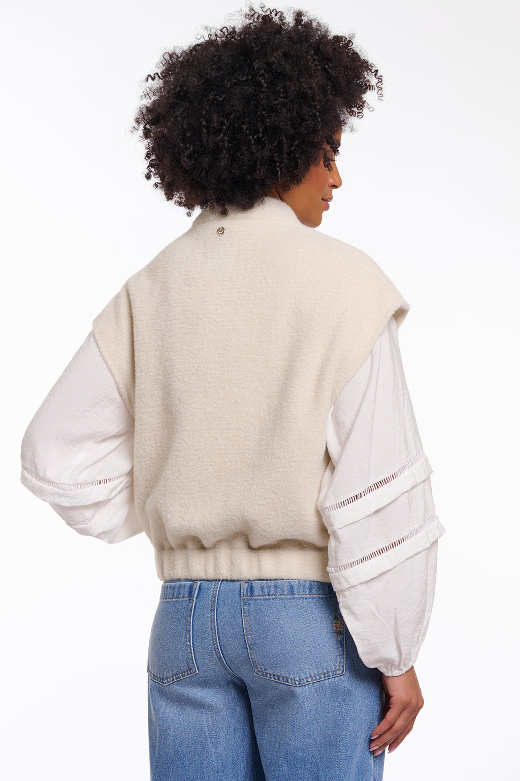 Rino & Pelle Teuntje Birch Cream Boxy Waistcoat Cardigan 7002621
