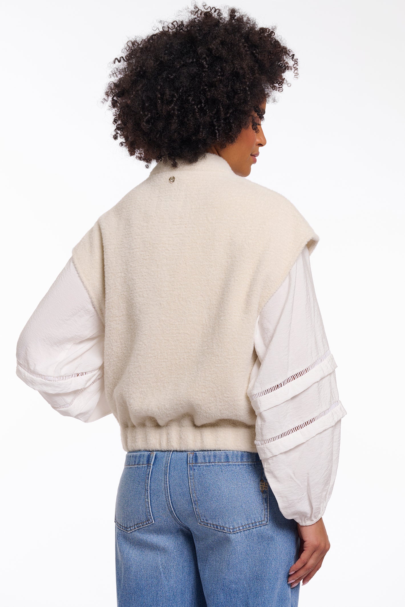 Rino & Pelle Teuntje Birch Cream Boxy Waistcoat Cardigan 7002621