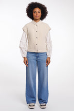 Rino & Pelle Teuntje Birch Cream Boxy Waistcoat Cardigan 7002621