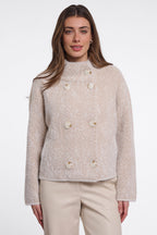 Rino and Pelle Beth beige herringbone short jacket at OSO Boutique
