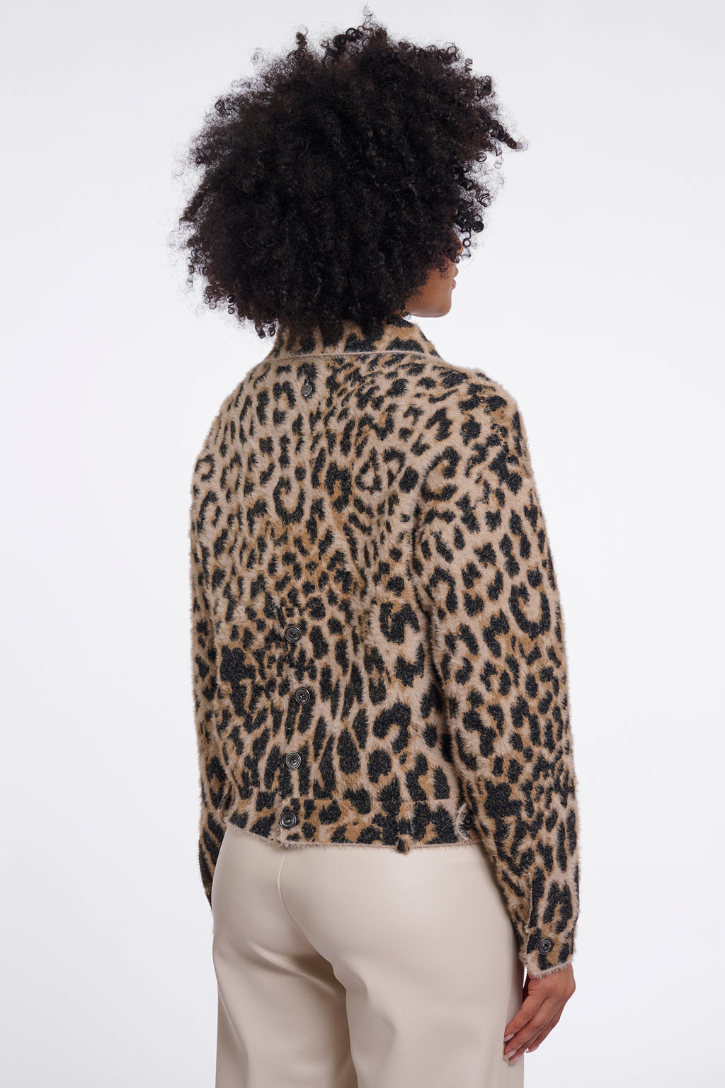 Rino and Pelle Bubbly light leopard boxy jacket at OSO Boutique