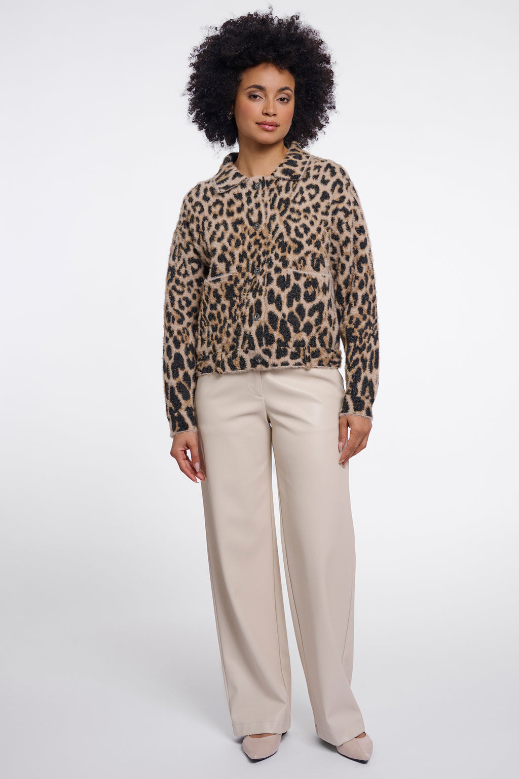 Rino and Pelle Bubbly light leopard boxy jacket at OSO Boutique