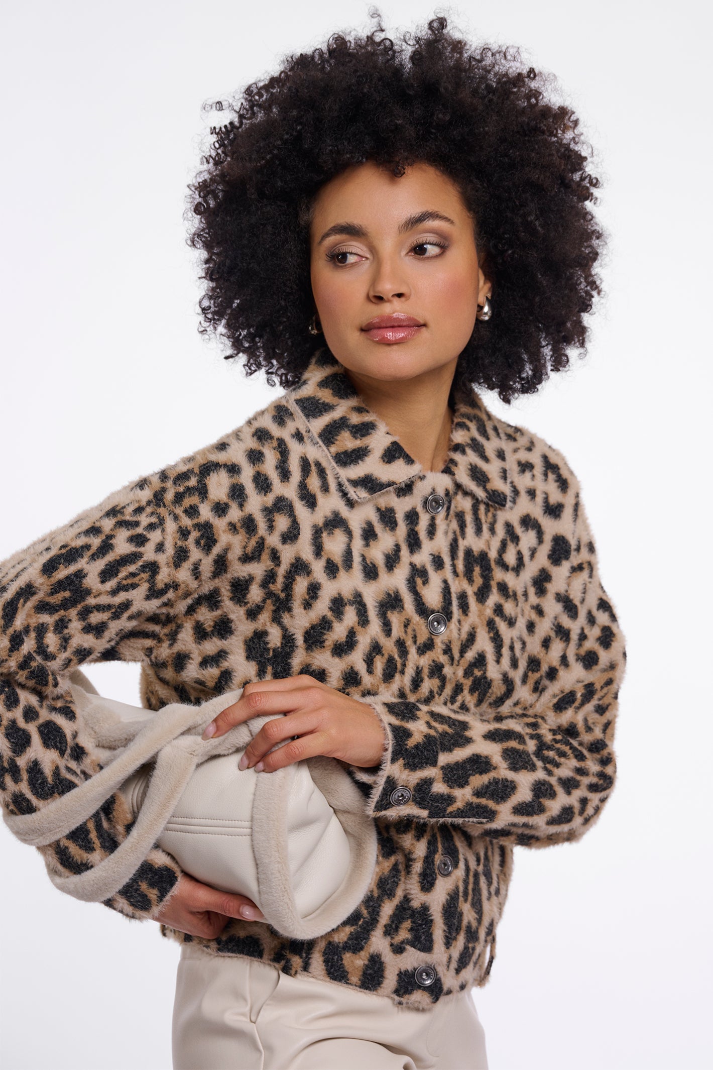 Rino and Pelle Bubbly light leopard boxy jacket at OSO Boutique