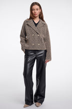 Rino and Pelle Katinka sand graphic knitted jacket at OSO Boutique